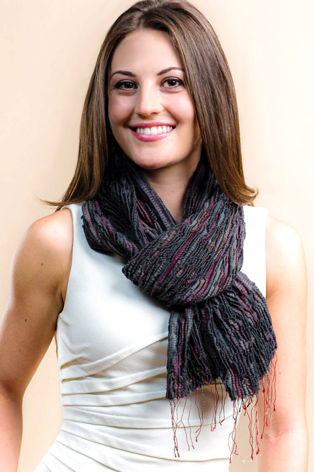 Sevya Revati scarf, wool/silk crinkle (3 colors)