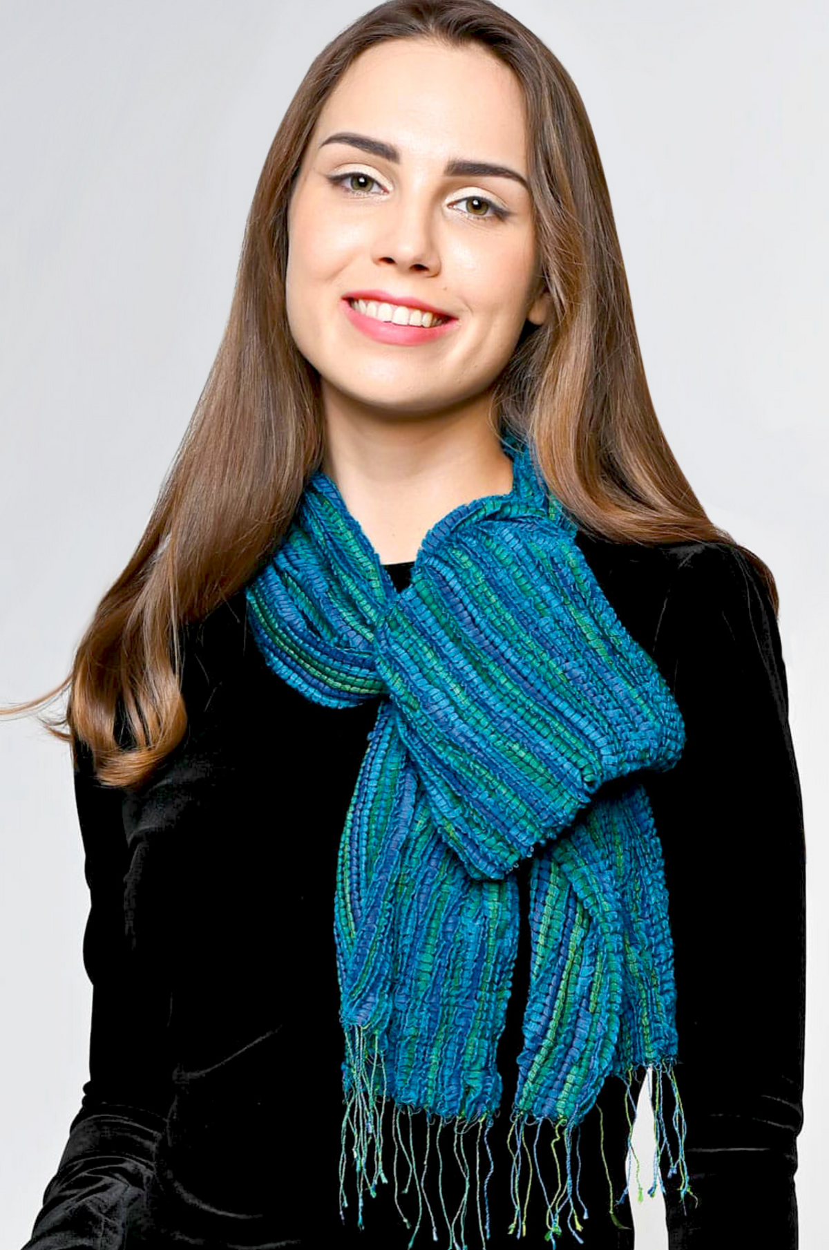 Sevya Revati scarf, wool/silk crinkle (3 colors)