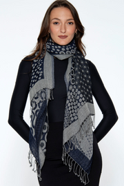 Sevya Kalya shawl, cotton and wool circles
