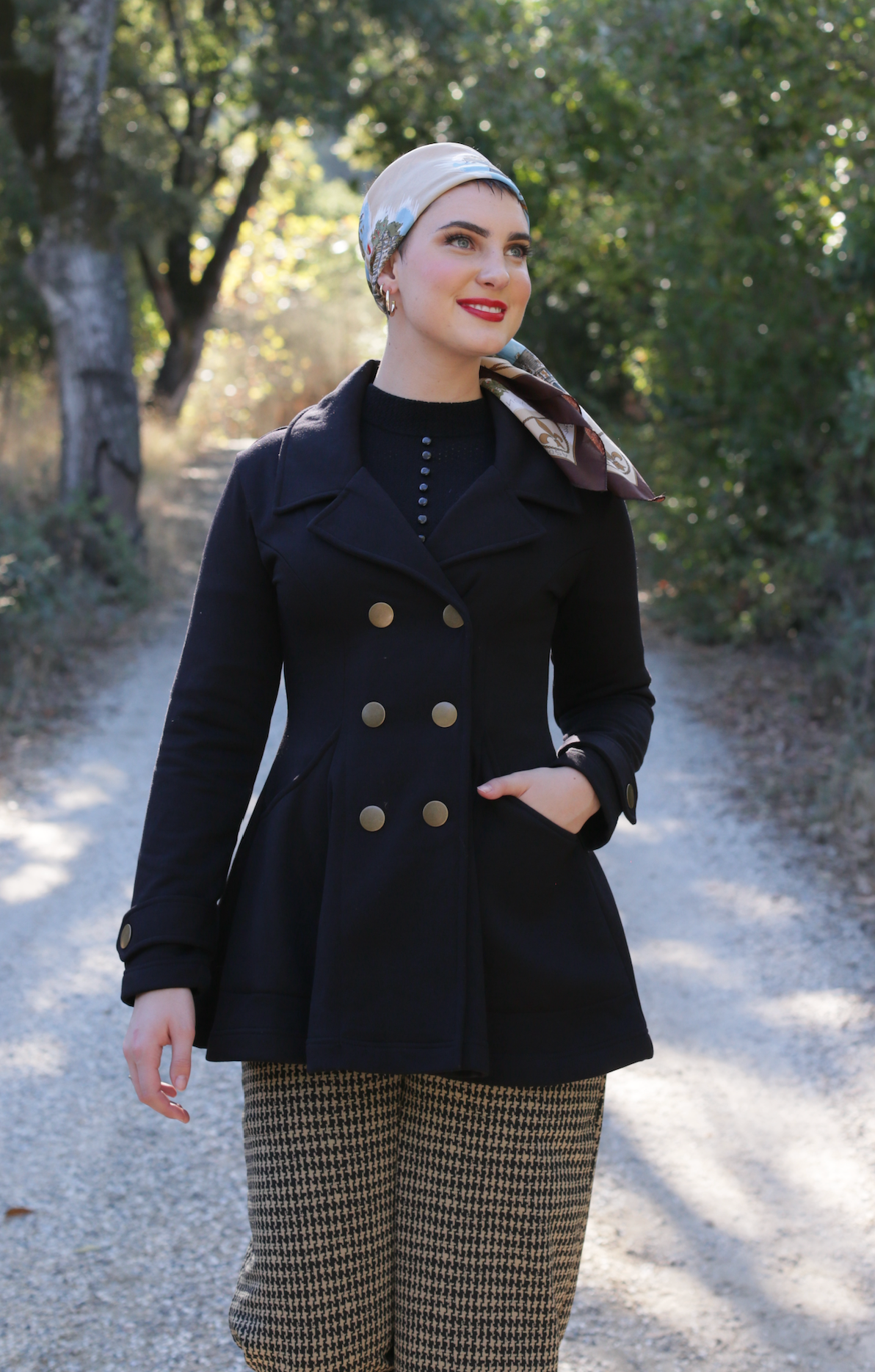 Effie's Heart Dublin coat, fleece peacoat style Black