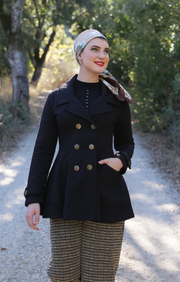 Effie's Heart Dublin coat, fleece peacoat style Black