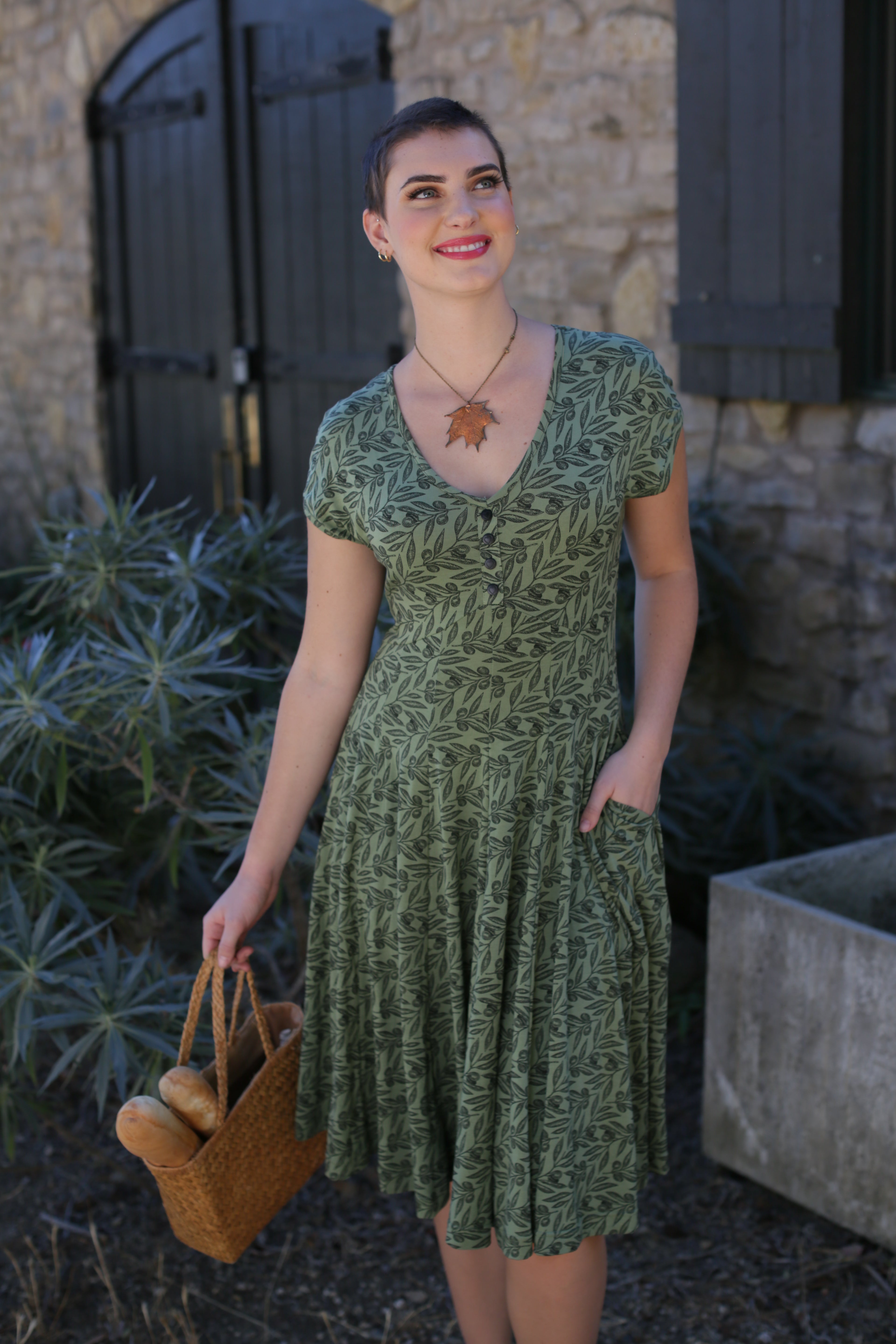 Effie's Heart Besi dress, Olive print