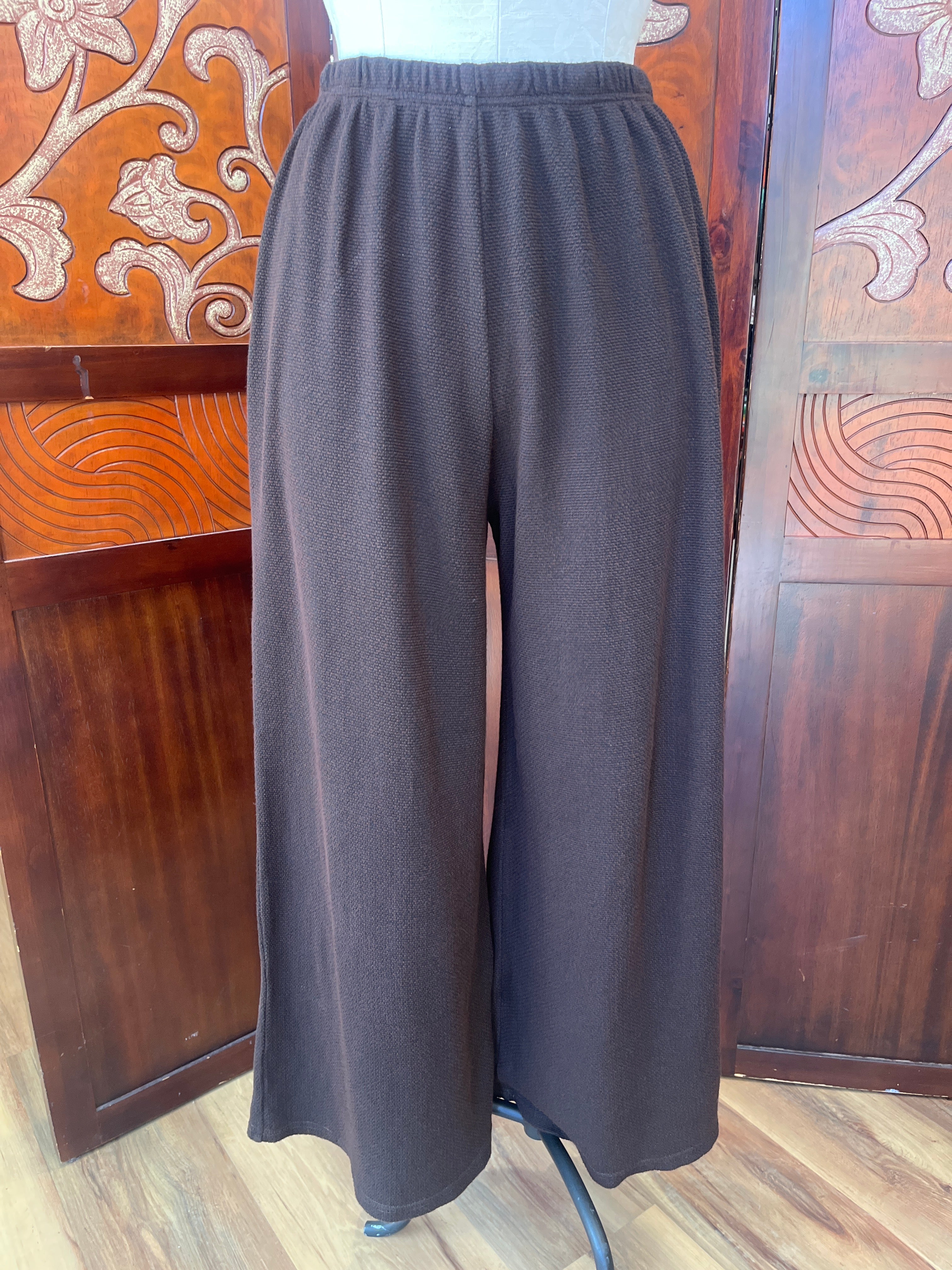 Cut Loose pant, crop sweater knit Chocolate