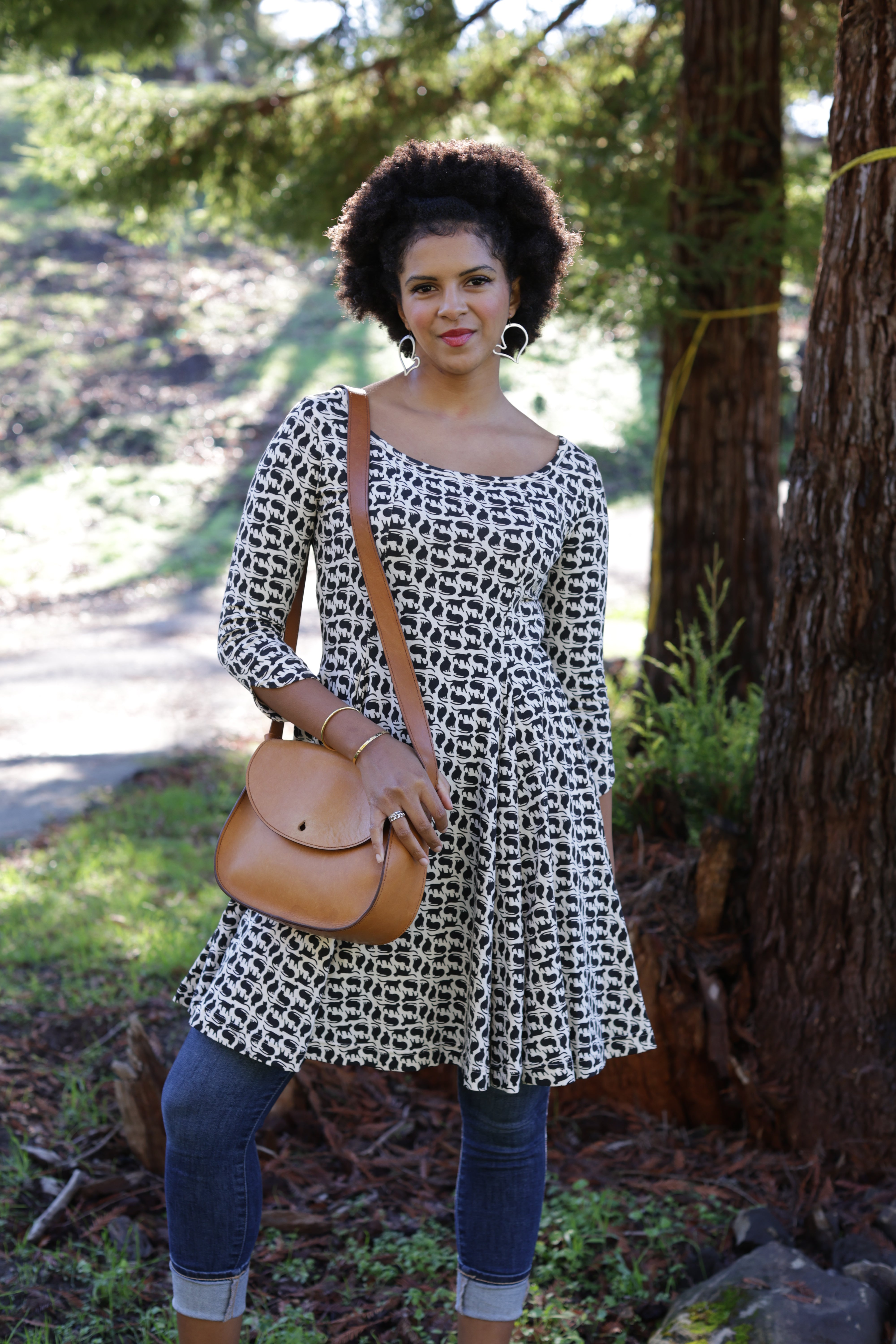 Effie's Heart Poem dress, Katze print