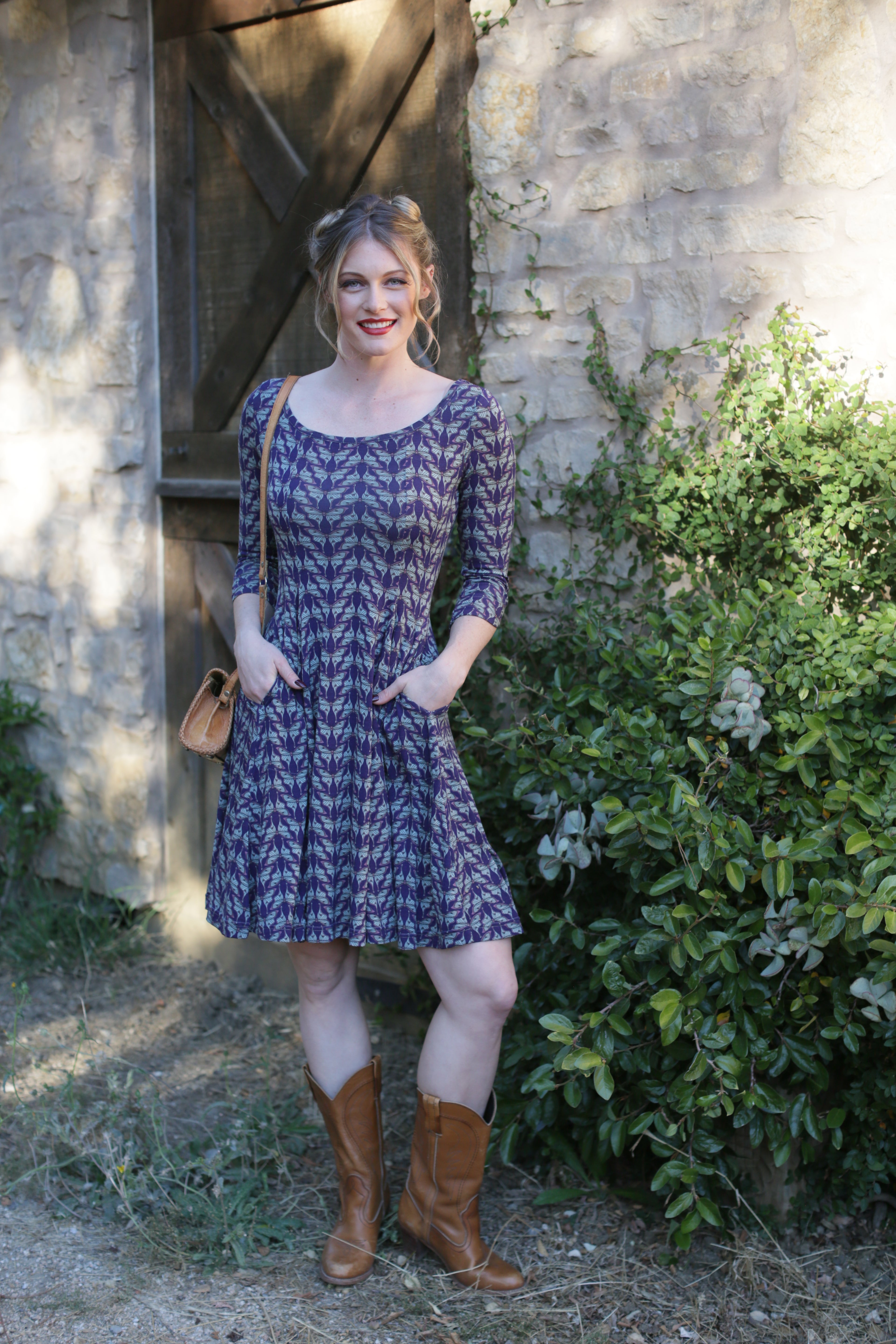 Effie's Heart Poem dress, Luna Moth print