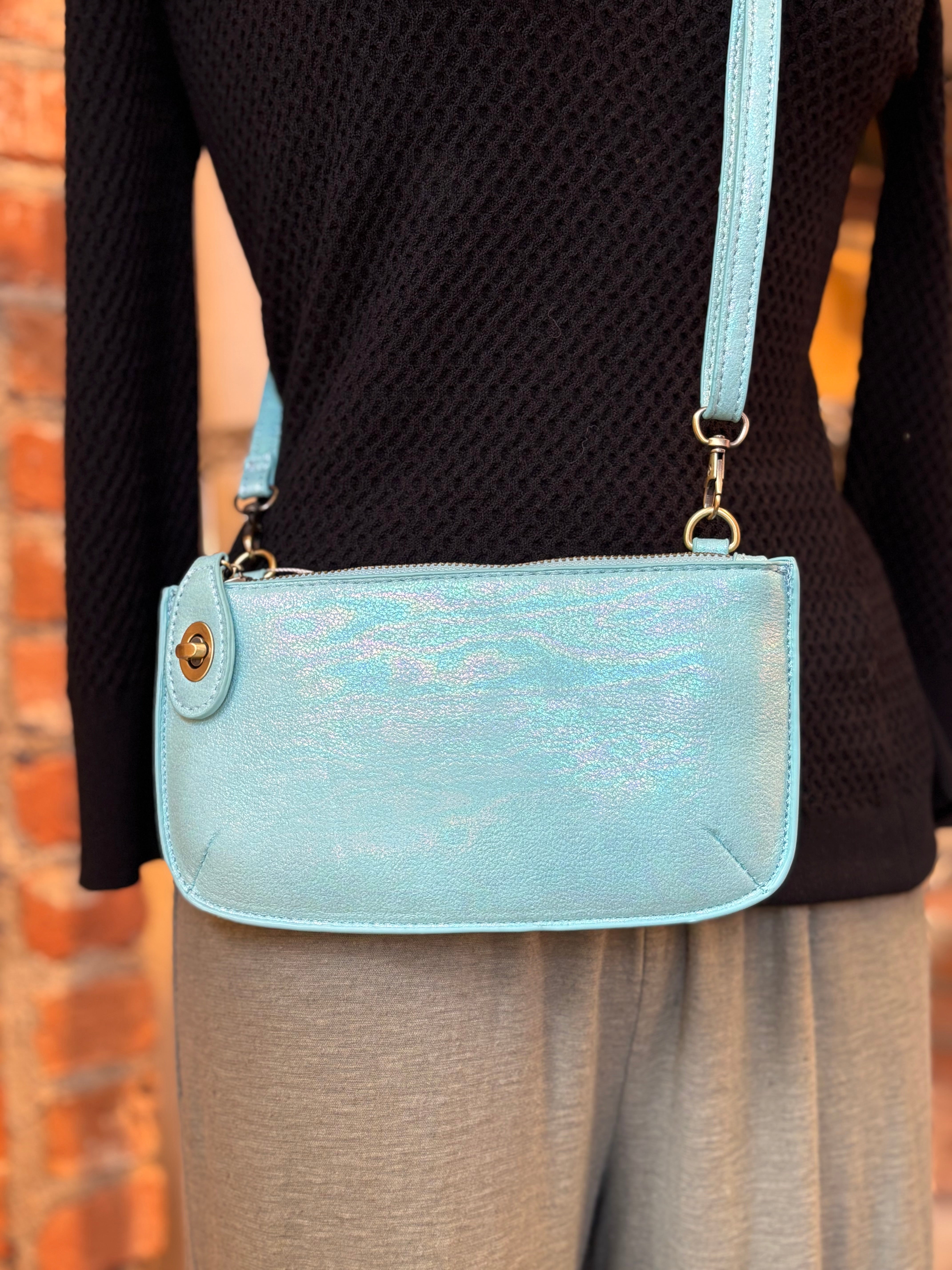 Joy Susan Holographic Mini wristlet crossbody clutch