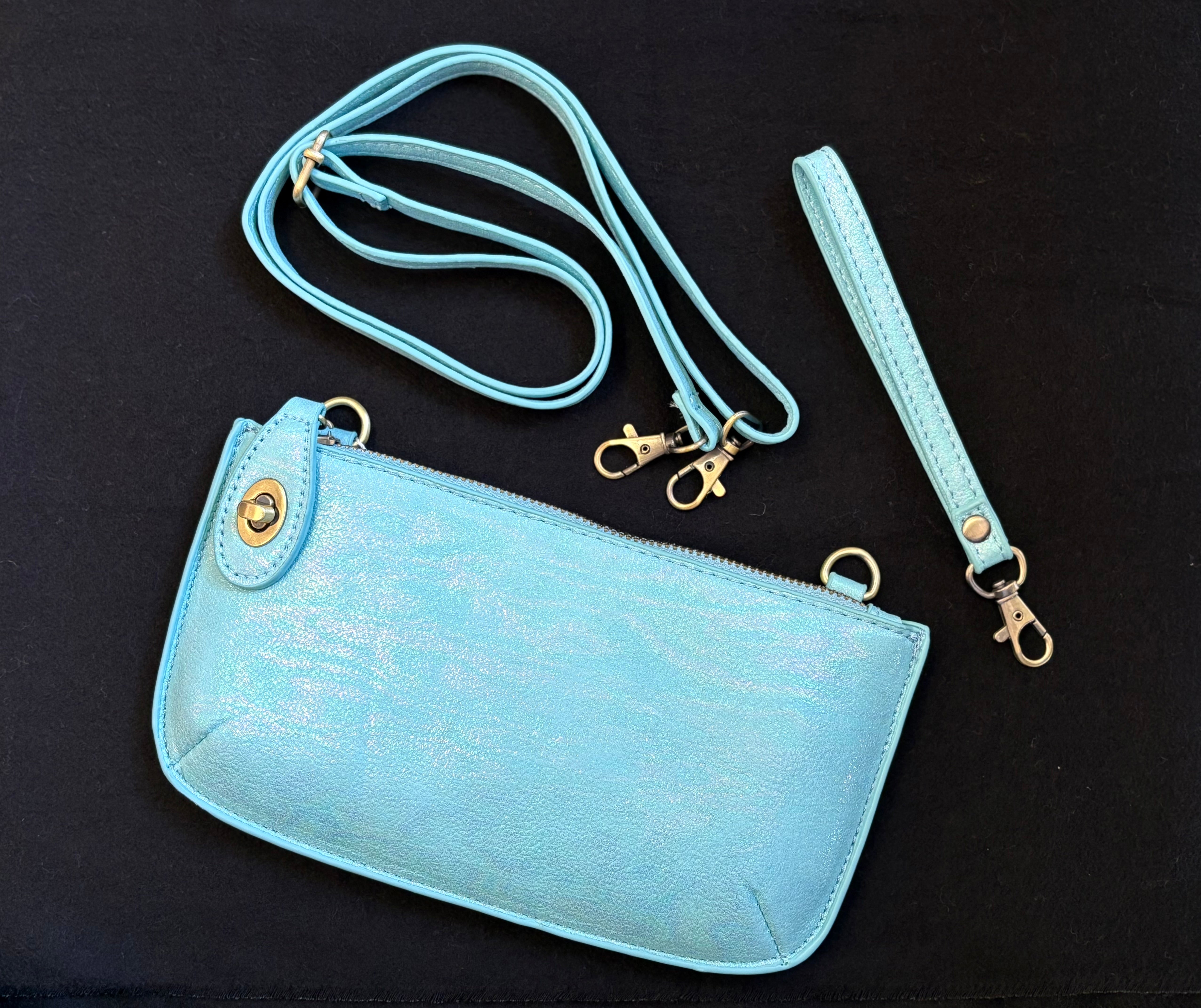 Joy Susan Holographic Mini wristlet crossbody clutch
