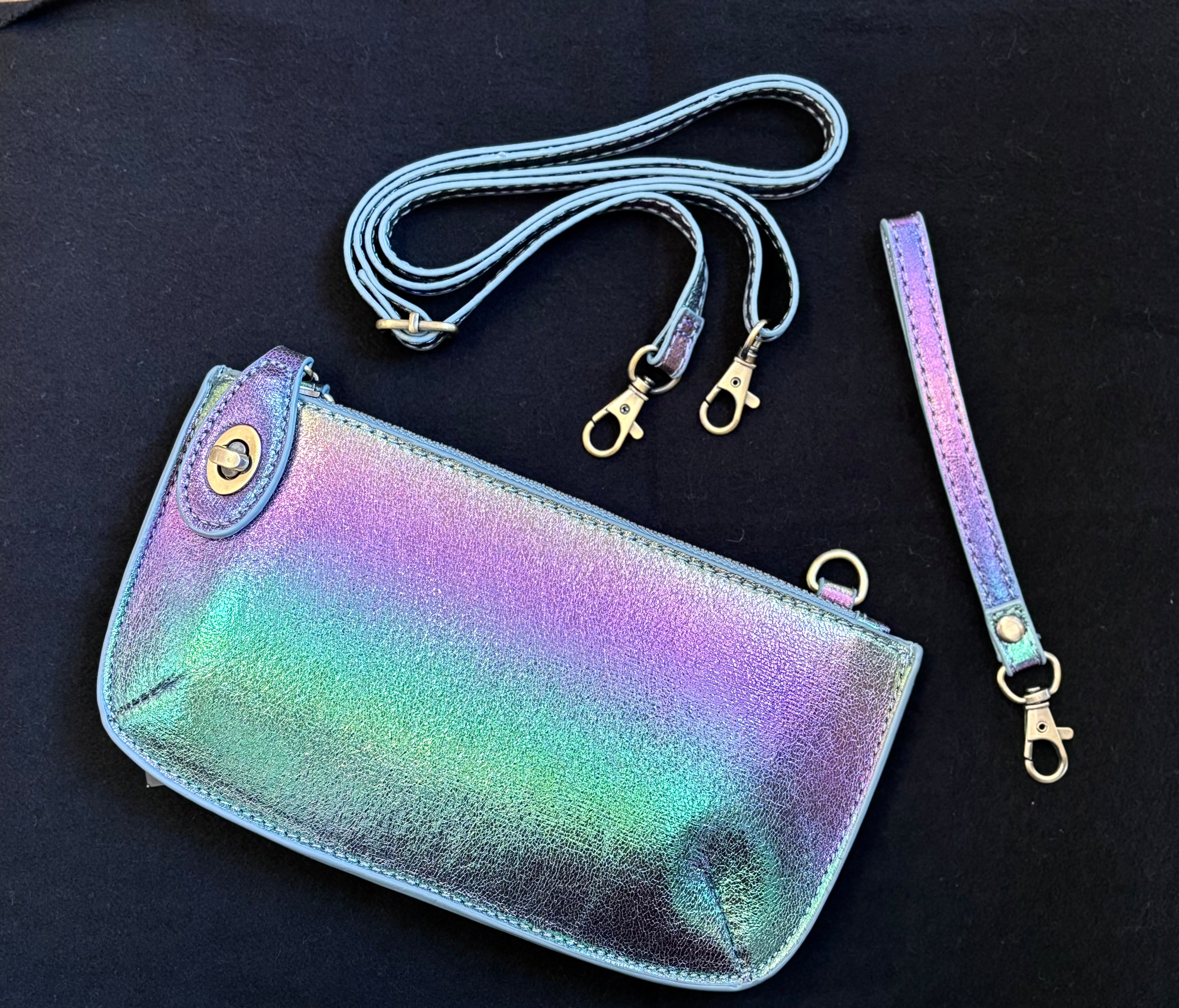 Joy Susan Holographic Mini wristlet crossbody clutch – Belle Starr