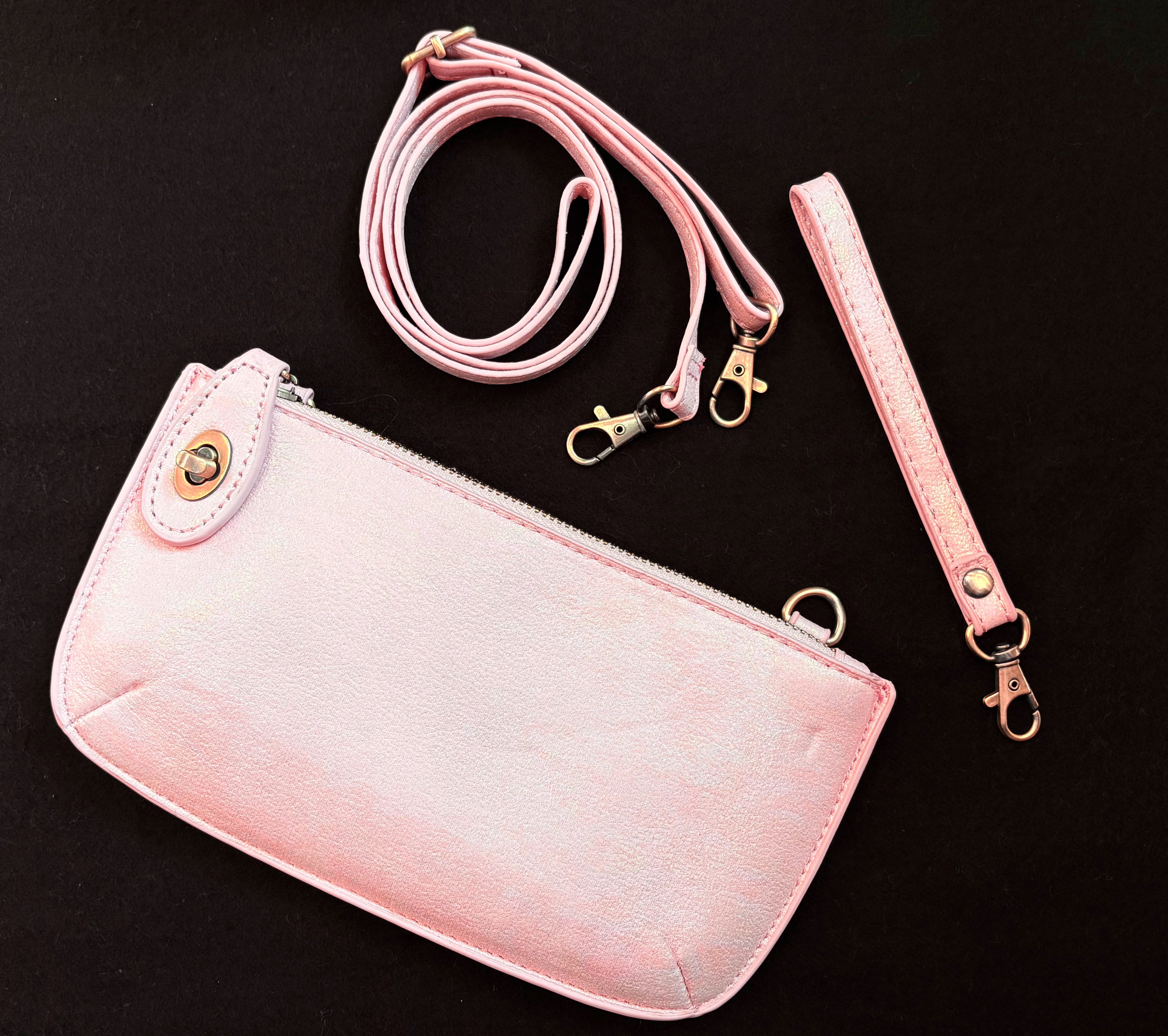 Joy Susan Holographic Mini wristlet crossbody clutch
