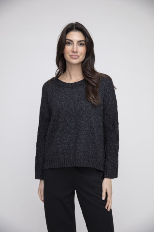 Liv by Habitat sweater 210769, snow bunny cable sleeve crew (2 colors) SALE Sizes M, L