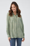 FDJ shirt 1053156, button front garment dyed (2 colors)