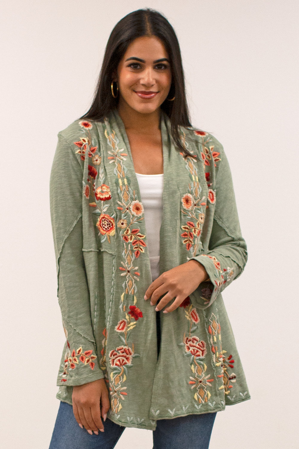 Caite Karina jacket, open-front embroidered (2 colors)