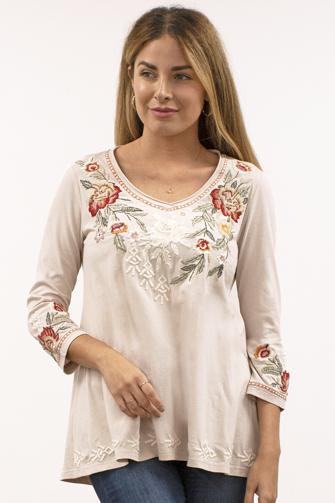 Caite Nicole tunic, embroidered swing SALE Size 2X