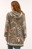 Caite Ingrid hoodie, open-front embroidered