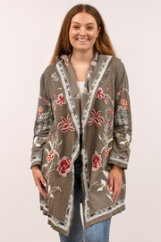 Sudadera/abrigo Caite Ingrid, bordado con frente abierto