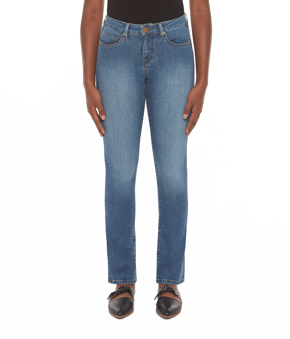 Lola Kristine jeans, mid-rise straight stone blue