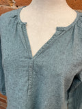 Cut Loose shirt, 3/4 sleeve linen-cotton henley