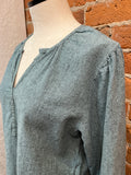 Cut Loose shirt, 3/4 sleeve linen-cotton henley