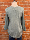 Keren Hart shirt 24005, crochet panel v-neck
