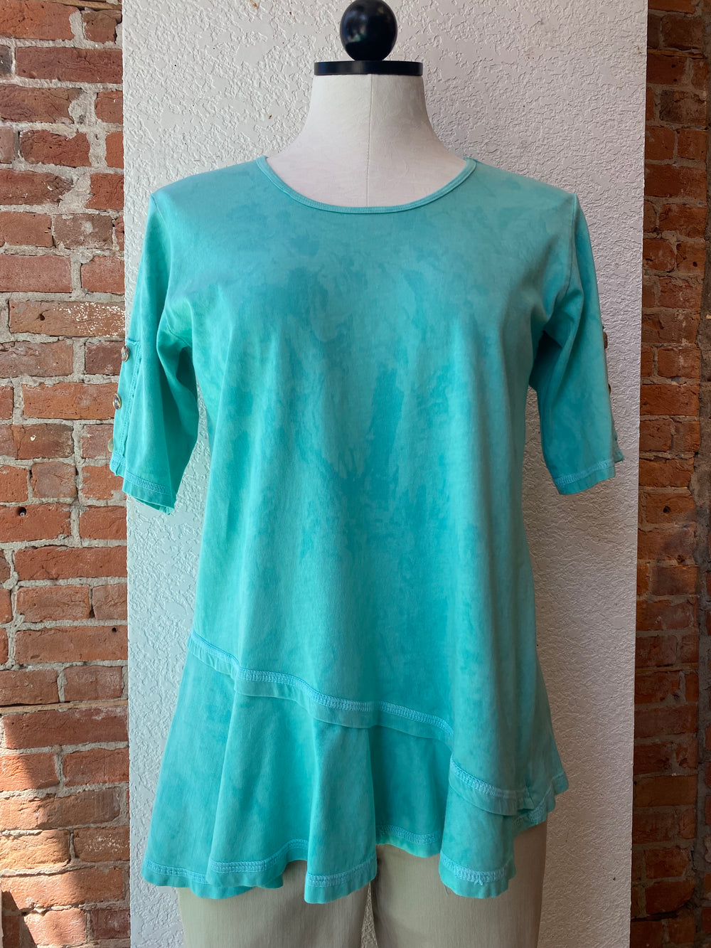 CMC t-shirt 3856, tiered hem tunic (2 colors) SALE Sizes M, L, XL
