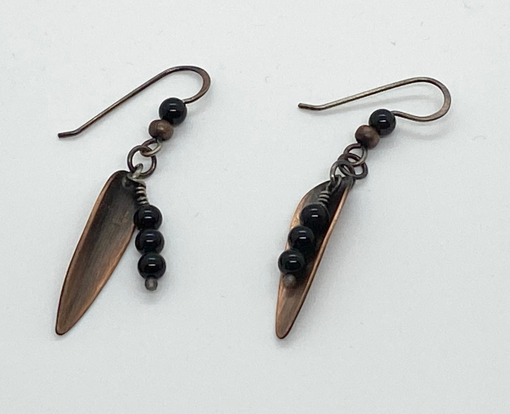Erin Austin earrings, #87 Copper Leaf Earrings