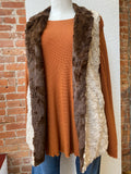 Pandemonium faux fur vest, reversible mandarin collar SALE Sizes S, M, L