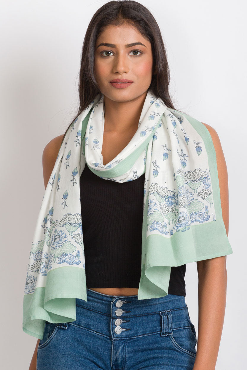Sevya Deva scarf, block print cotton (2 colors)