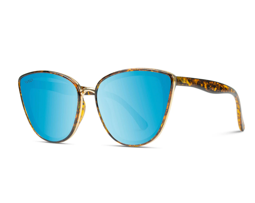 WMP Aria polarized sunglasses, tortoise/blue