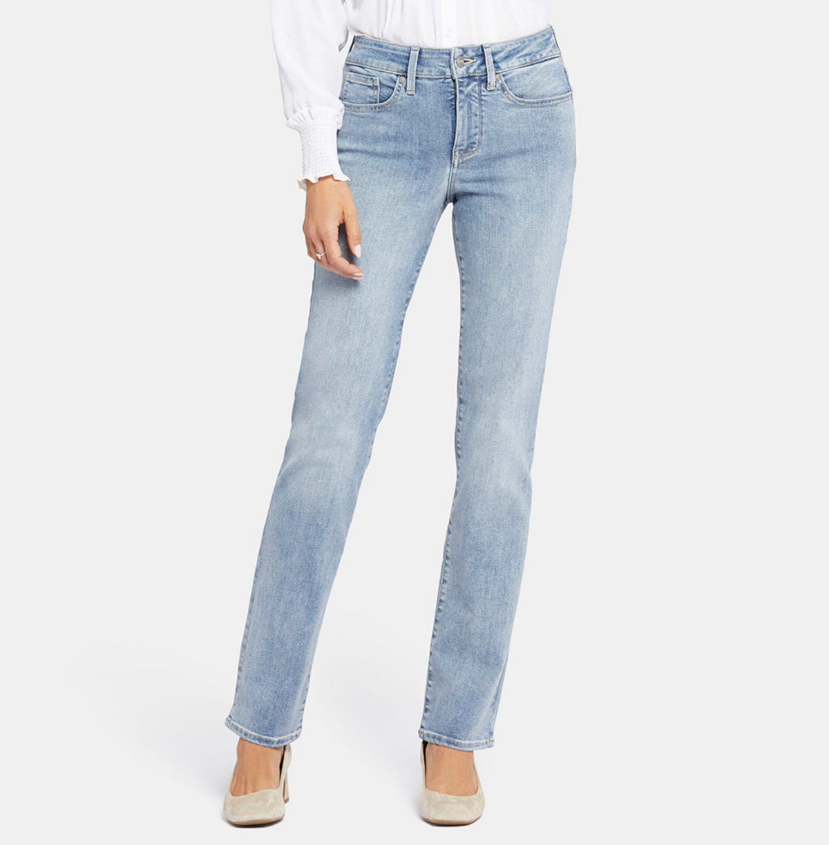 NYDJ Marilyn straight jeans mid rise zip 7 washes Belle Starr