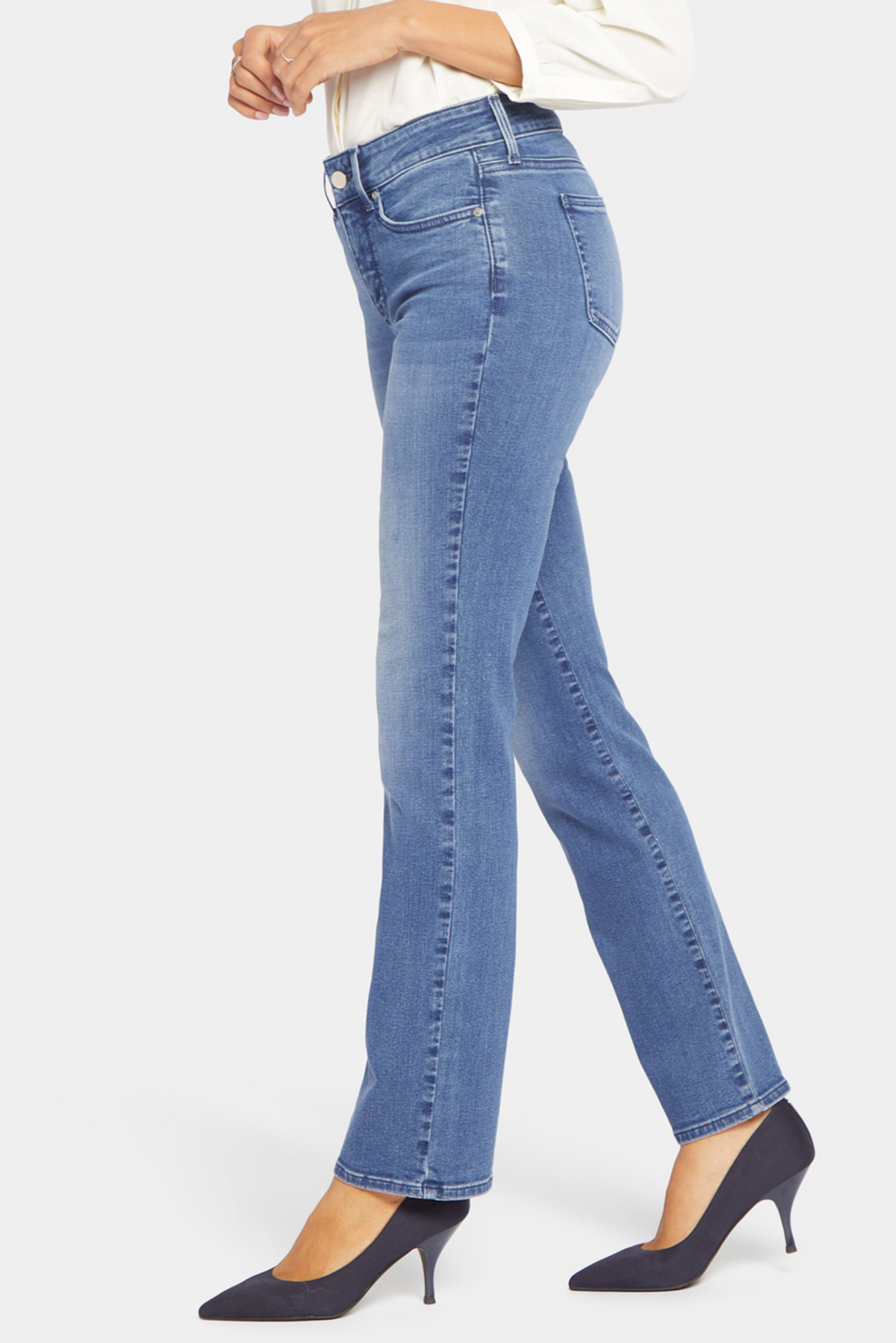 NYDJ Marilyn straight jeans (mid-rise, zip) 7 washes