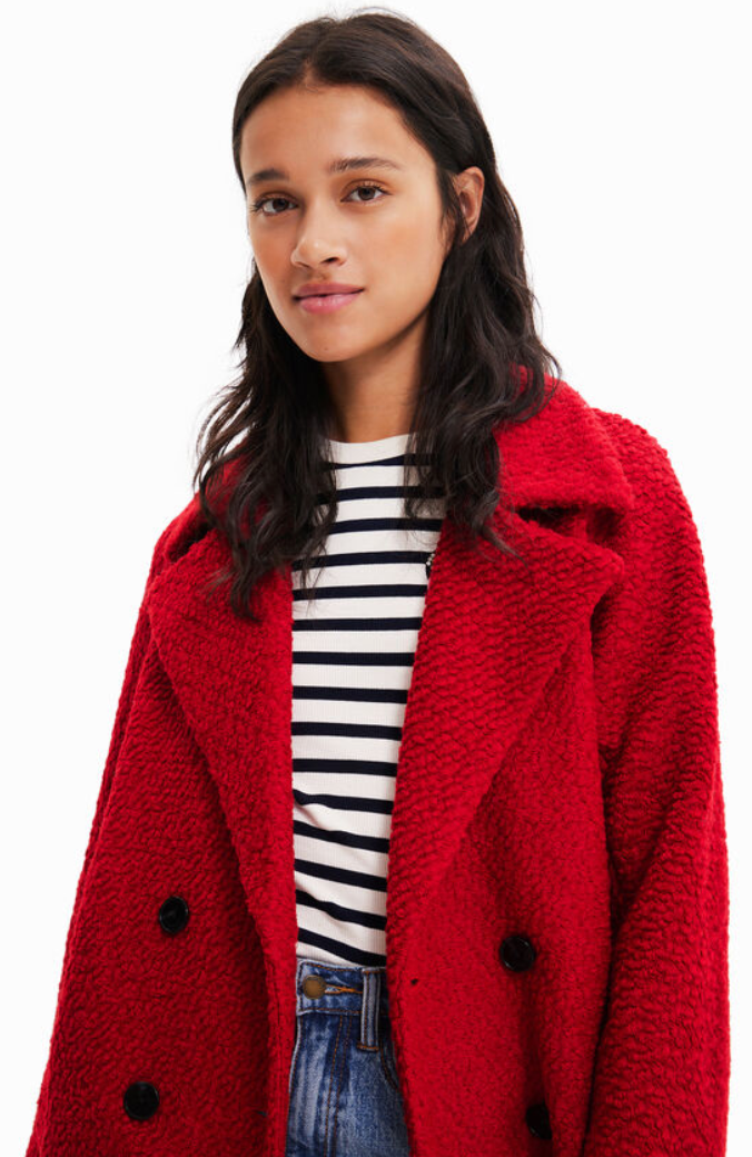 Desigual coat, wool-blend double breasted