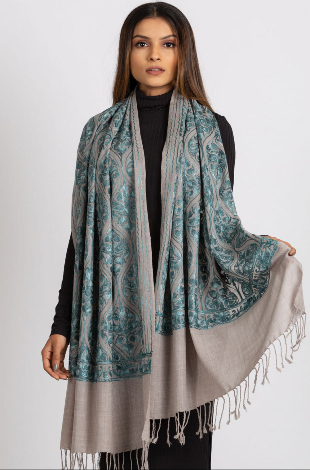 Sevya Surani shawl, embroidered