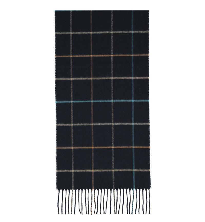 Fraas scarf 701038/701041, cashmink twill stripe/plaid