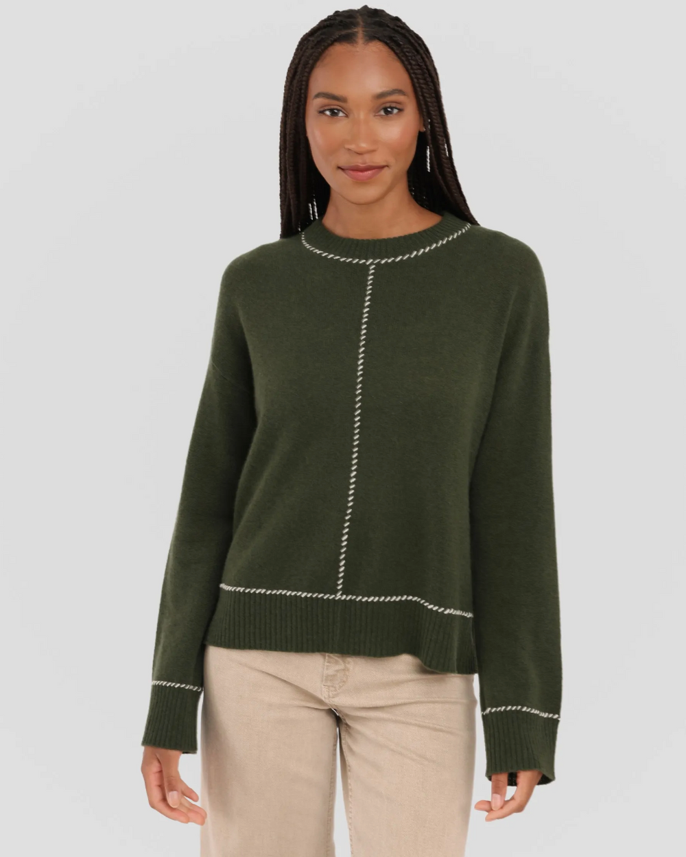 Alashan sweater, cashmere whip-stitch relaxed