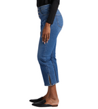 Jag Phoebe boot jeans, cropped high rise side-slit hem (button-front)