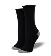 Socksmith bamboo crew, contrast heel women's sizing