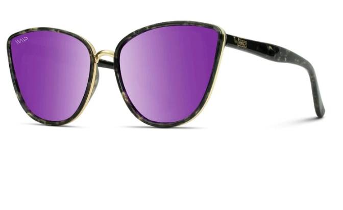 WMP Aria polarized sunglasses, tortoise/mirror purple
