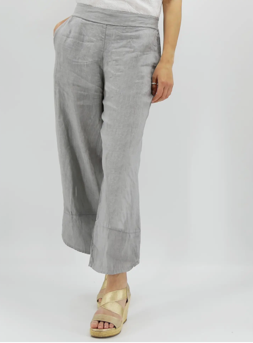 Luca Vanucci pant 1464, cropped smooth-front linen