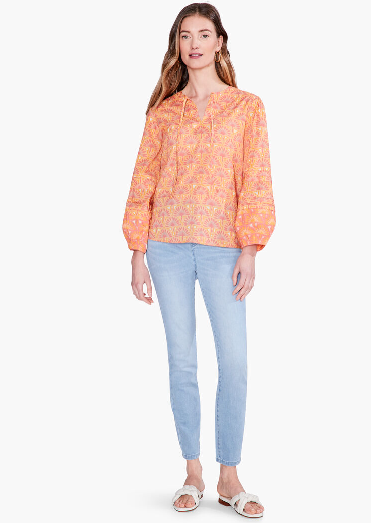 Nic + Zoe shirt, Swan Rays cotton SALE Sizes XS, M, L