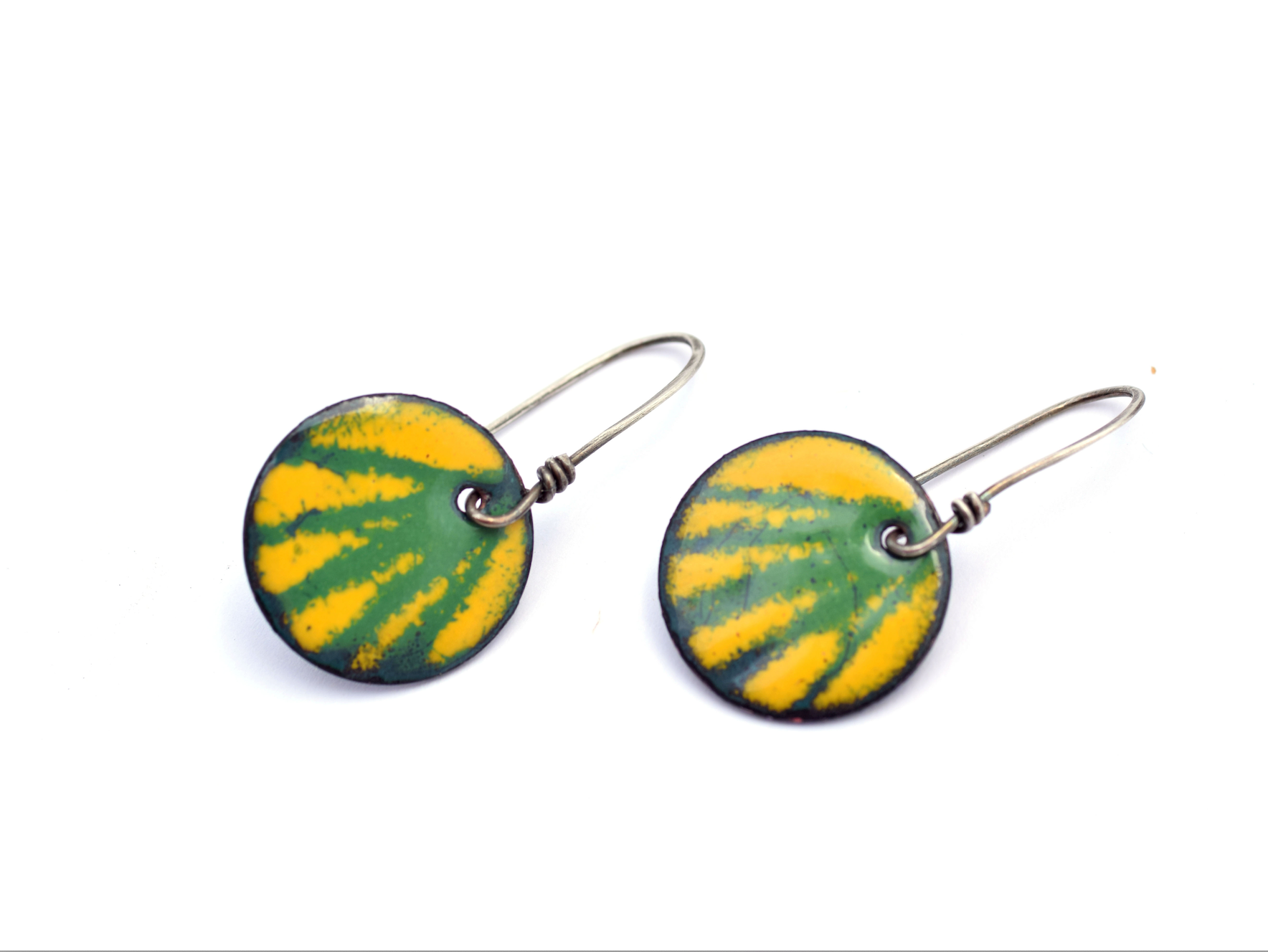 Erin Austin earrings, #10 striped enamel