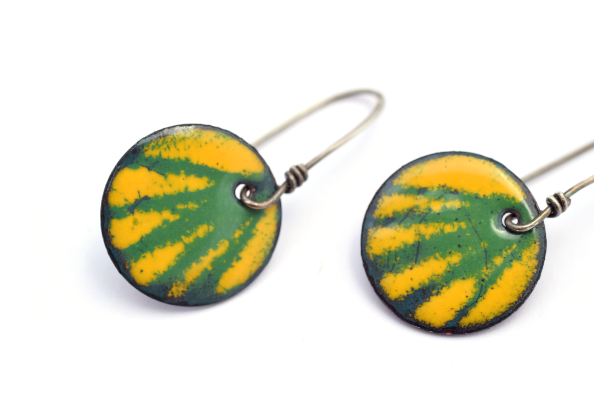 Erin Austin earrings, #10 striped enamel