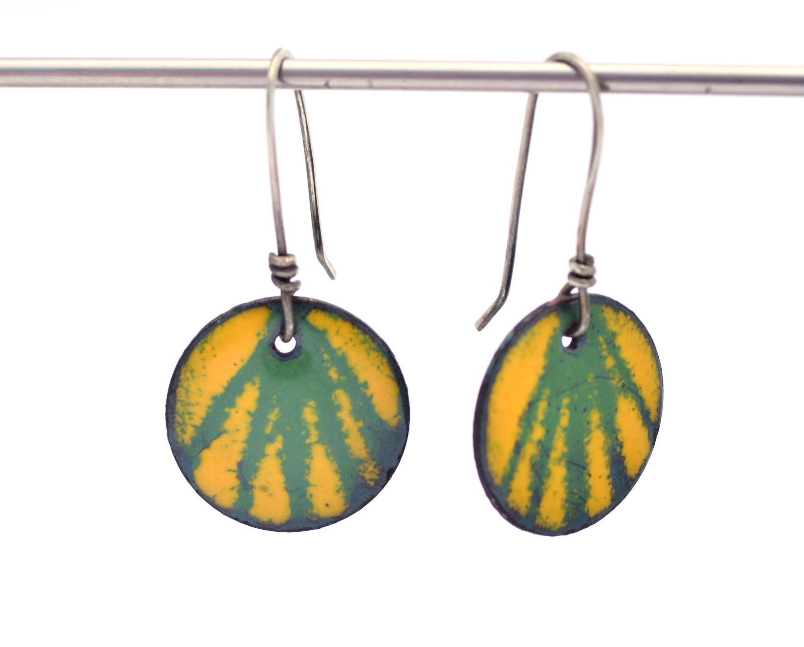Erin Austin earrings, #10 striped enamel