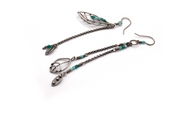Erin Austin earrings, #16 aqua shoulder dusters
