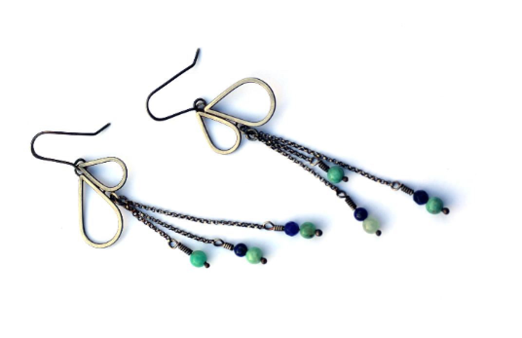 Erin Austin earrings, #18 beaded rain chain