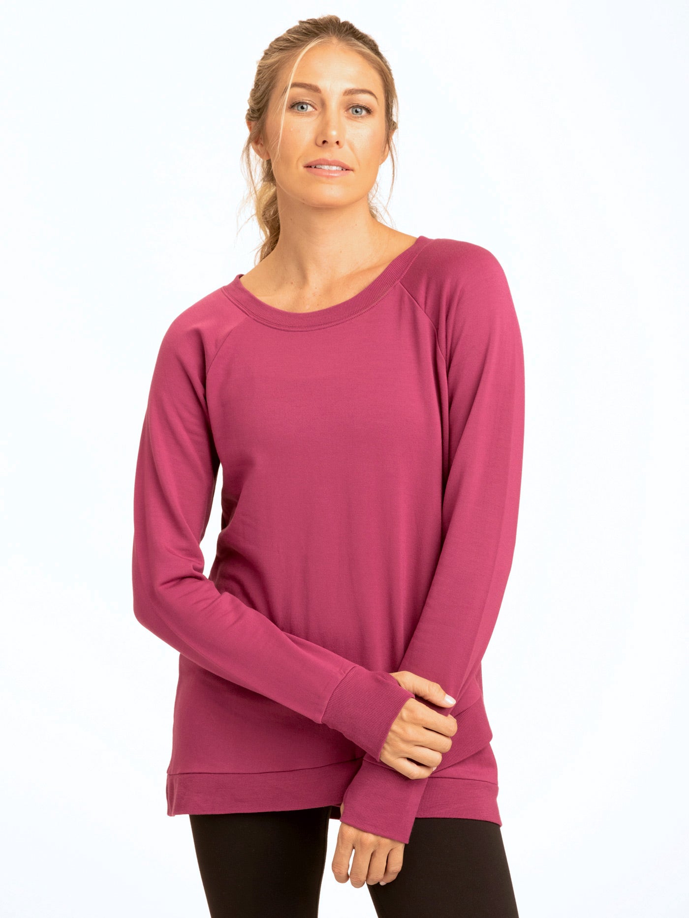 Threads 4 Thought tunic, Leanna feather fleece tulip hem SALE Size S