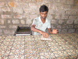 Bufanda Sevya Laksha, algodón con borlas