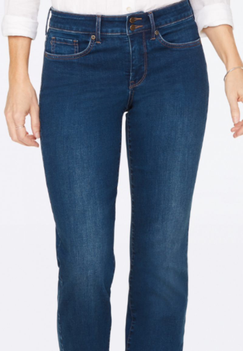 NYDJ Marilyn straight PETITE jeans mid rise zip 4 washes Belle Starr