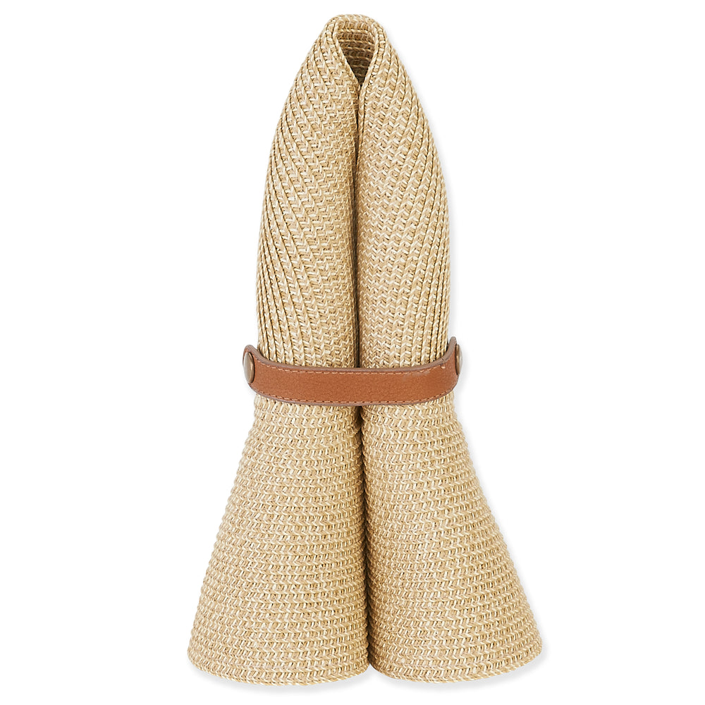Sombrero Sun 'n' Sand 1461, tweed plegable con cierre de piel sintética