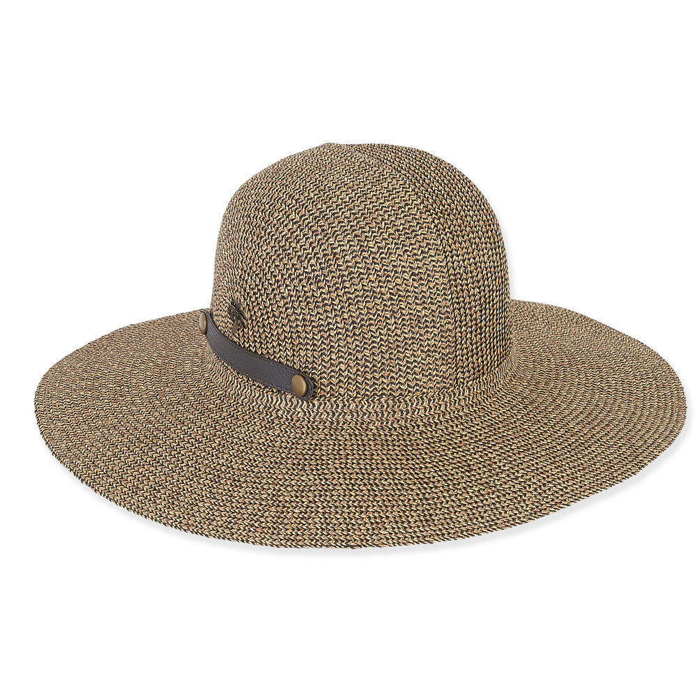 Sun 'n' Sand hat 1461, packable tweed with faux leather closure